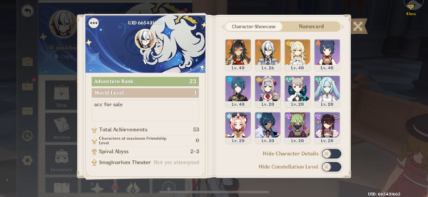 buy genshin accounts