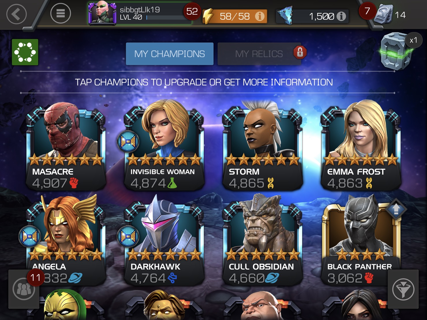 marvel contest account